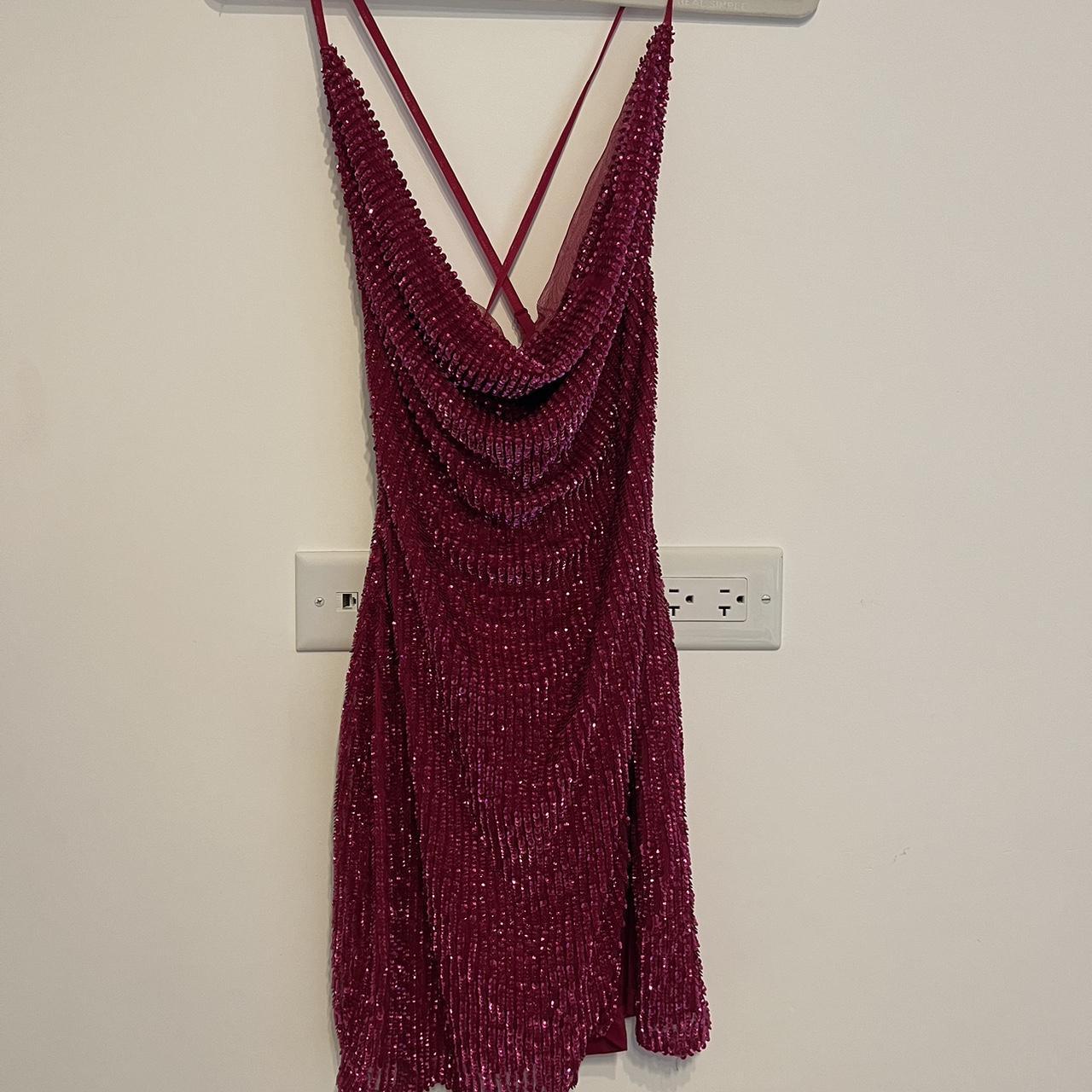 Missguided pink sequin on sale dress