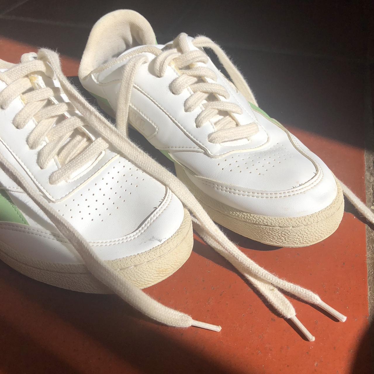 Women's Green and White Trainers | Depop
