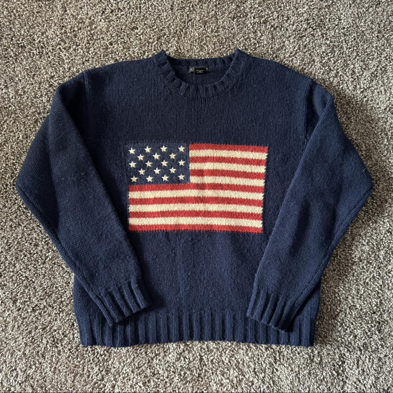 100% Wool American Flag Sweater 🤍Resembles the... - Depop