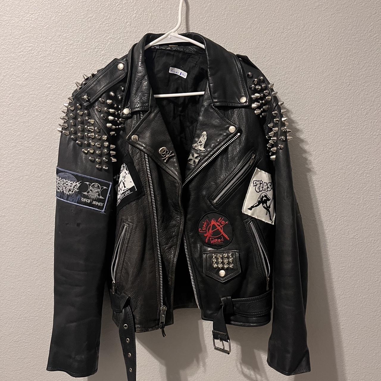 Punk leather jacket antics 817 all done by me custom | Depop