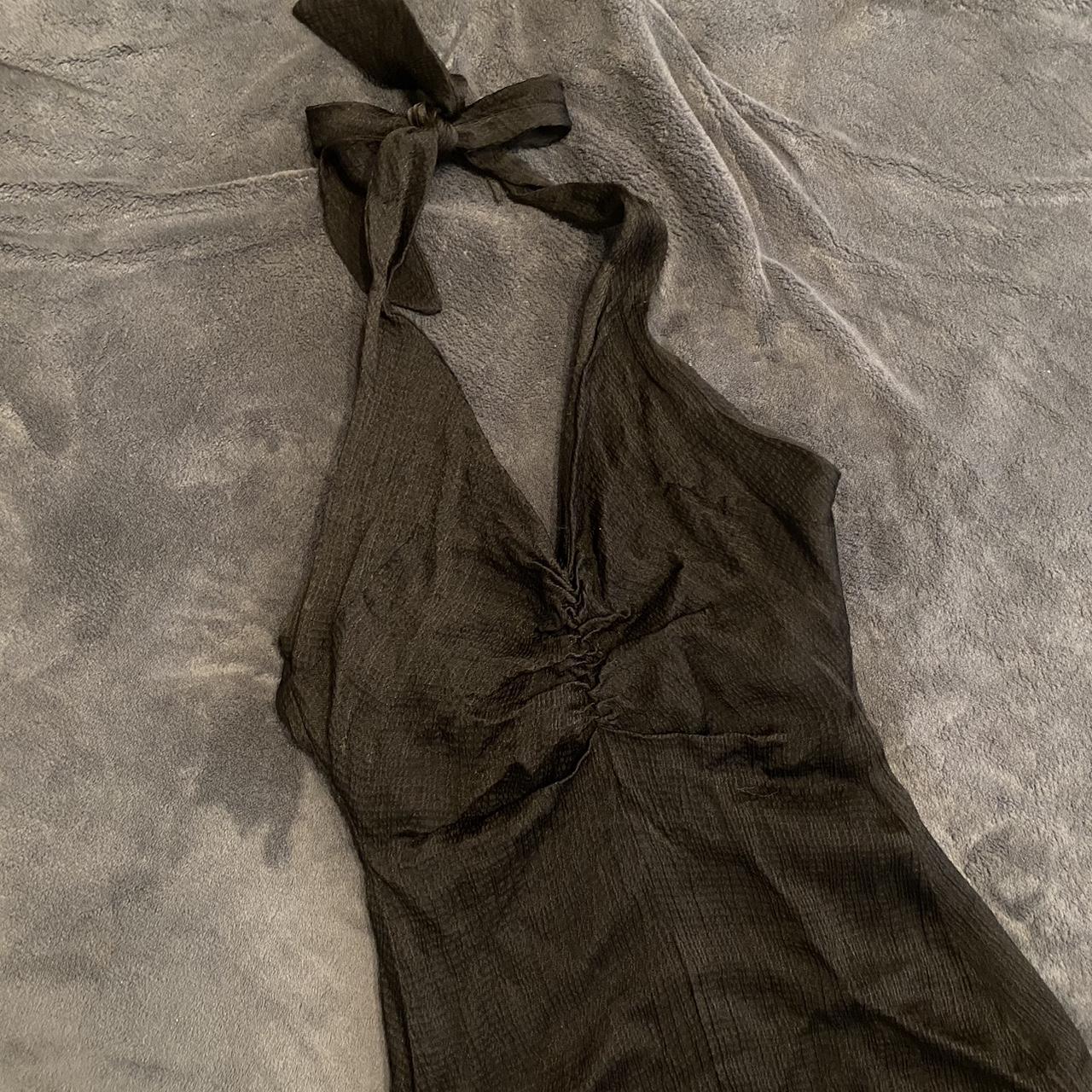 Zara textured satin dress Size XS Used but in... - Depop