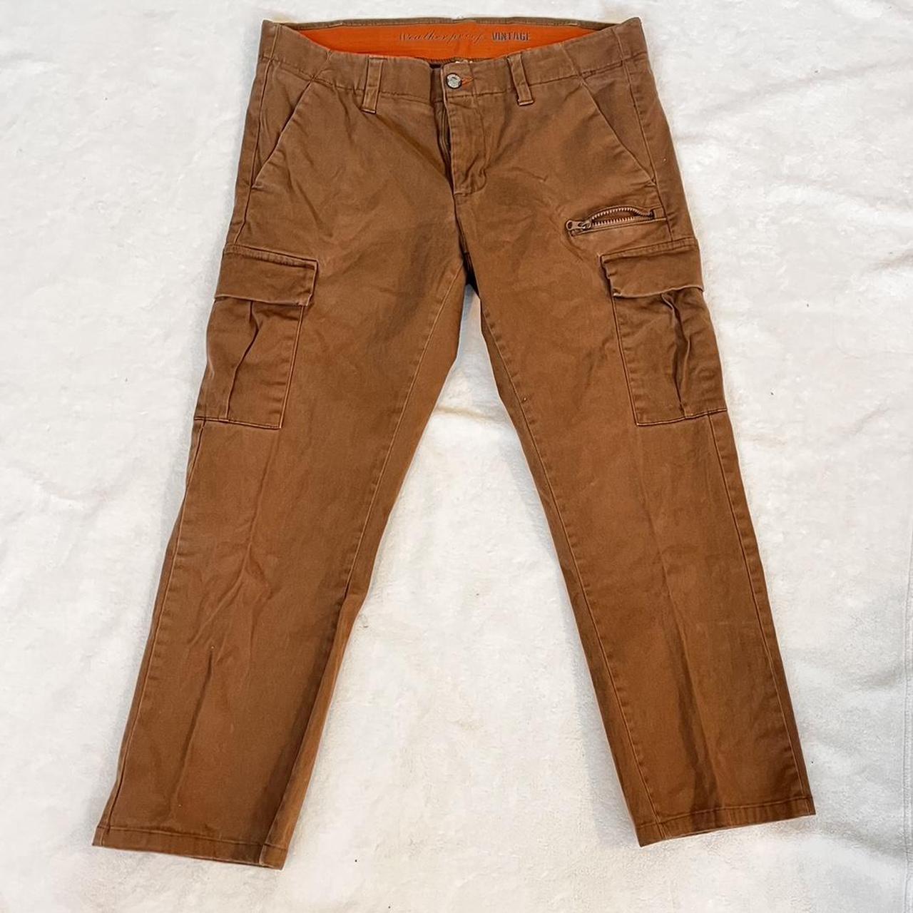 VINTAGE DARK BROWN CARGO PANTS *mens size 34 waist... Depop