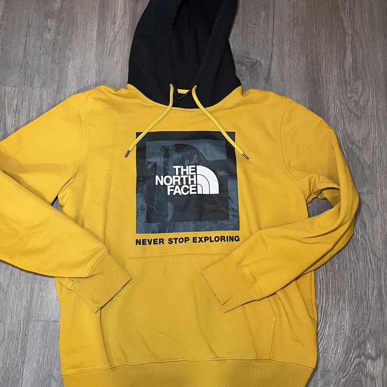Mustard yellow mens sweatshirt North Face Depop