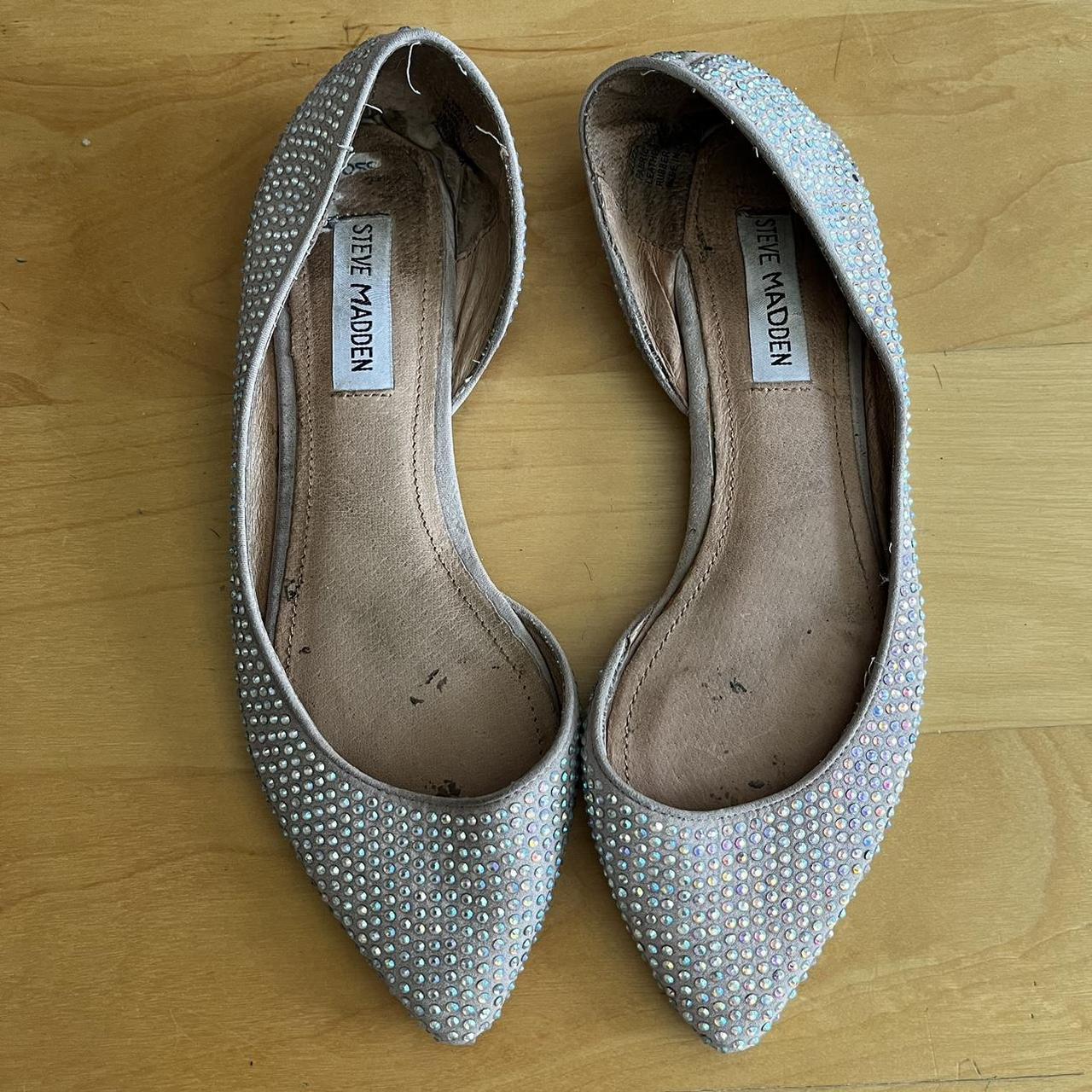 Steve Madden Elizza Pointed Toe Sparkle Flats. Tag. Depop