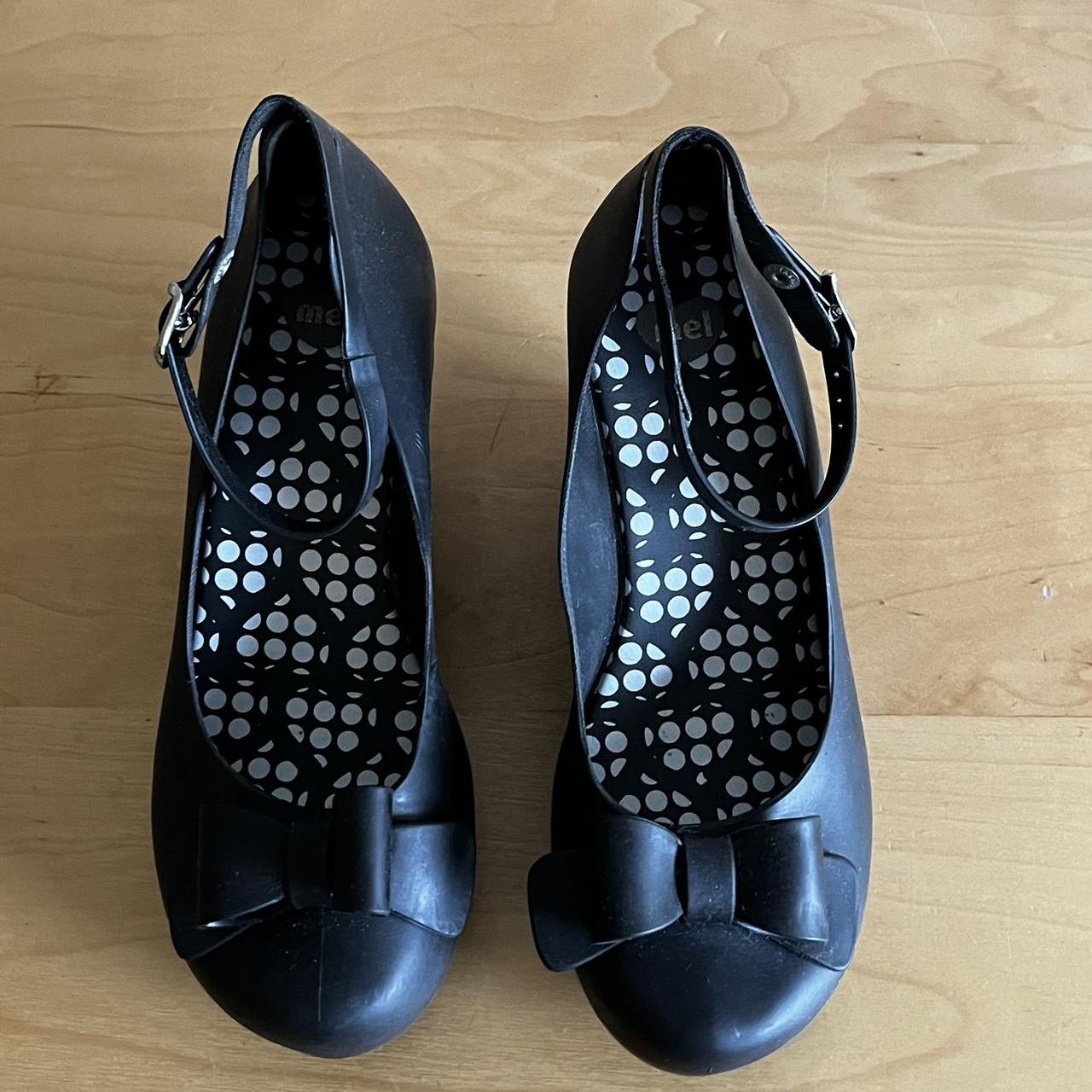 Melissa Toffee Apple Wedges with Bow in Black. Shoes... Depop