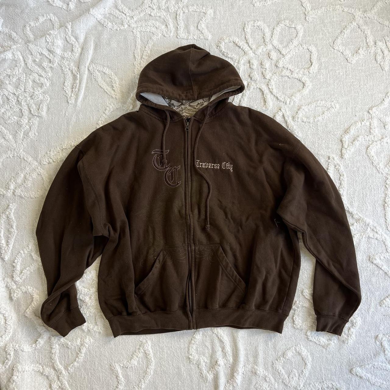 Vintage Ragwear Traverse City Y2k style Zip-up... - Depop