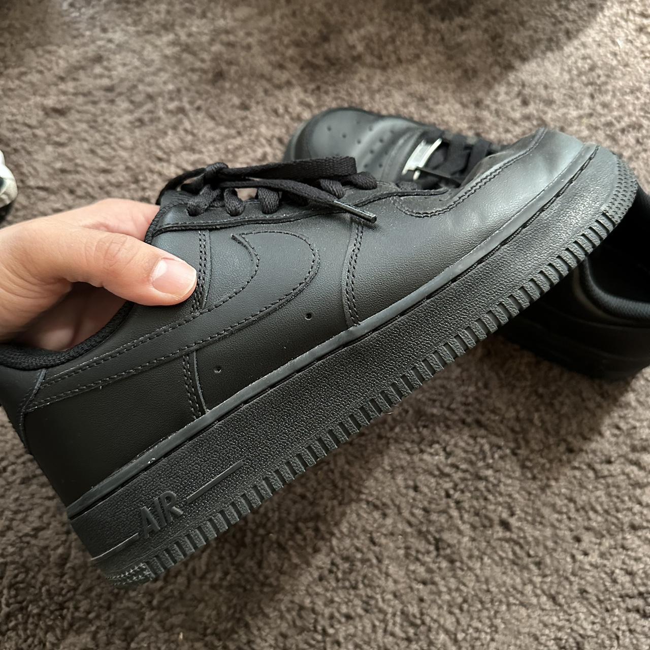 Nike AF1 Worn twice, Solid Black Size 7 in Men’s... - Depop