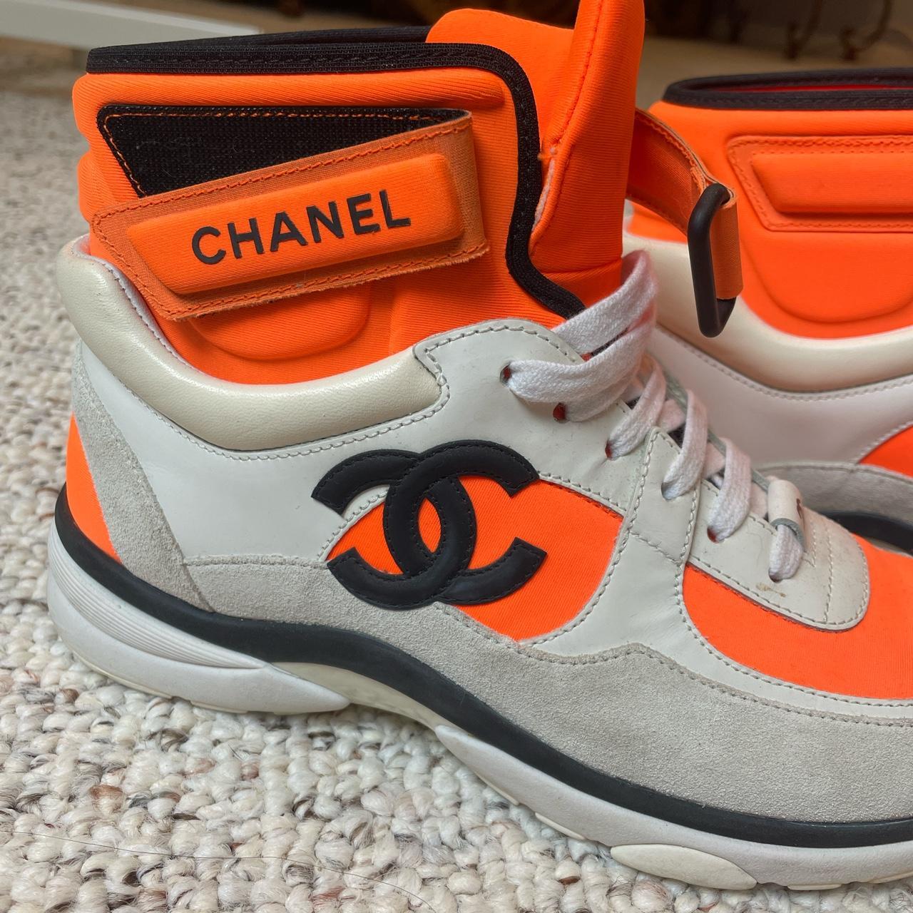 Orange Chanel sneakers - Depop