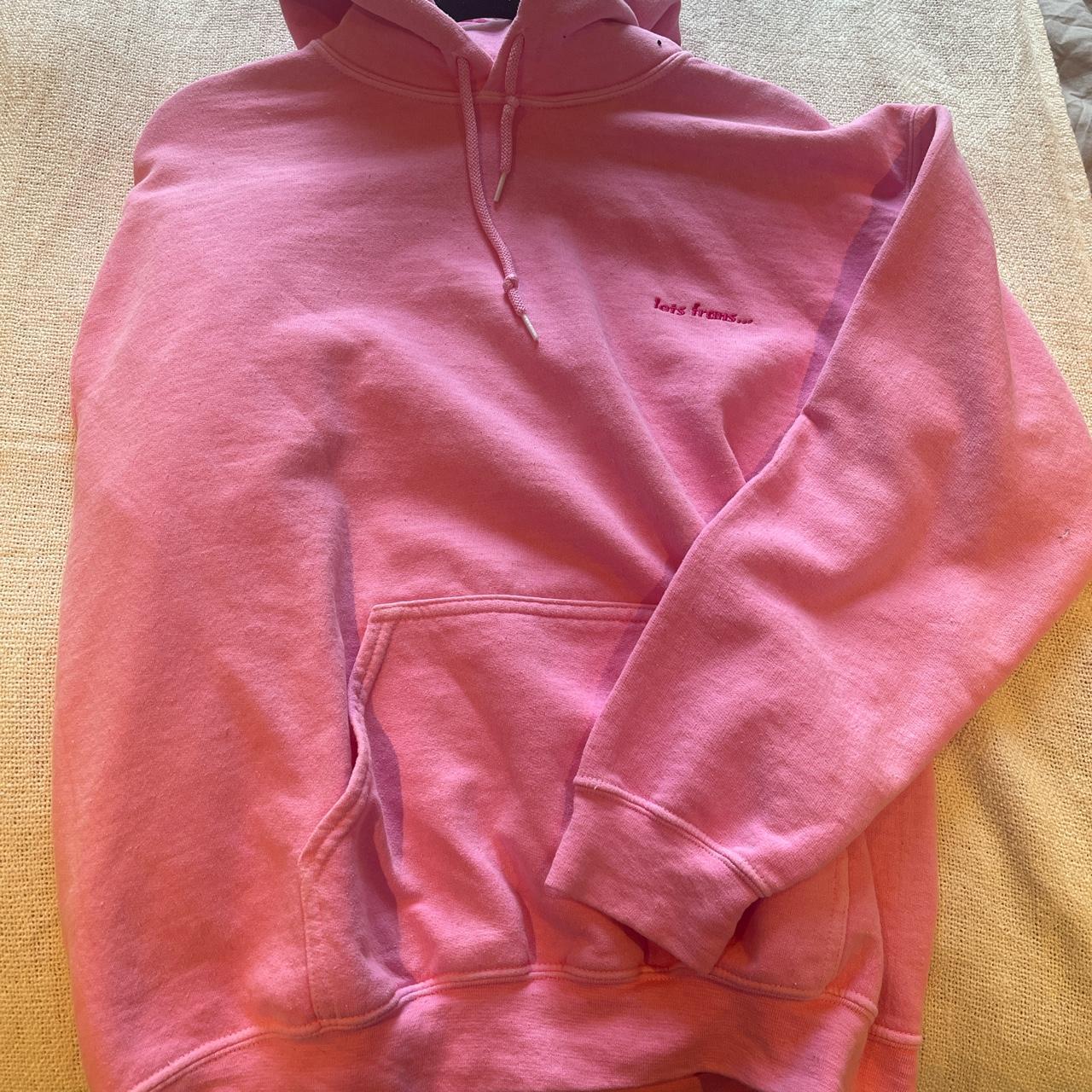 IETS FRANS PINK HOODIE NEW ONLY WORN ONCE SIZE... - Depop