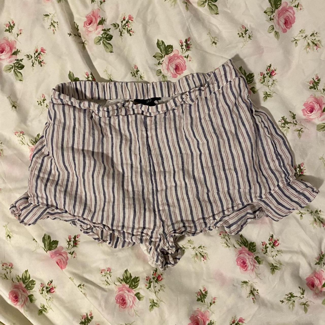 Red White And Blue Striped High Waisted Ruffle Depop