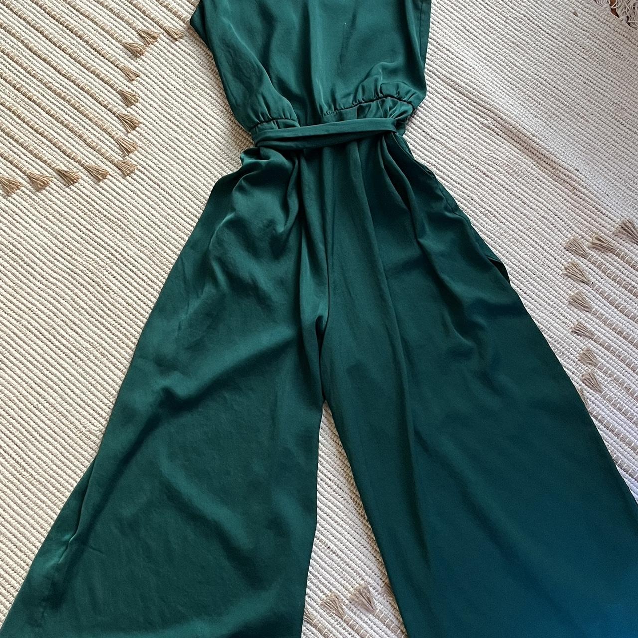 Emerald green jumpsuit h&m best sale