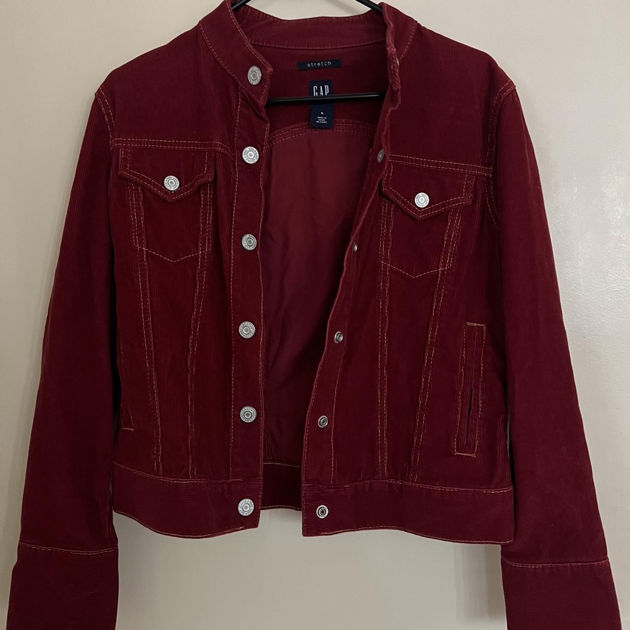 Dark red corduroy outlet jacket