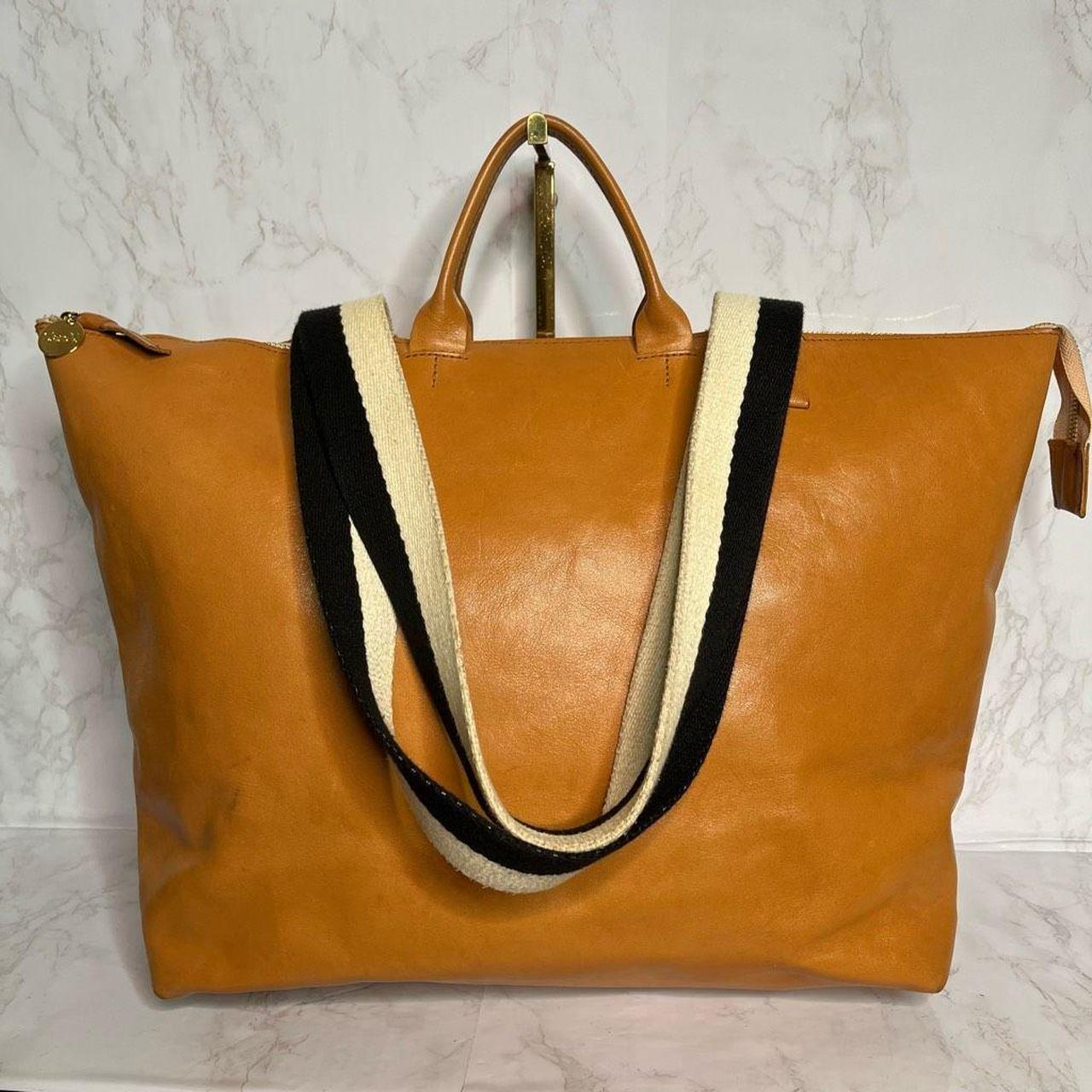 Clare V Le Zip Sac brown leather tote bag Depop