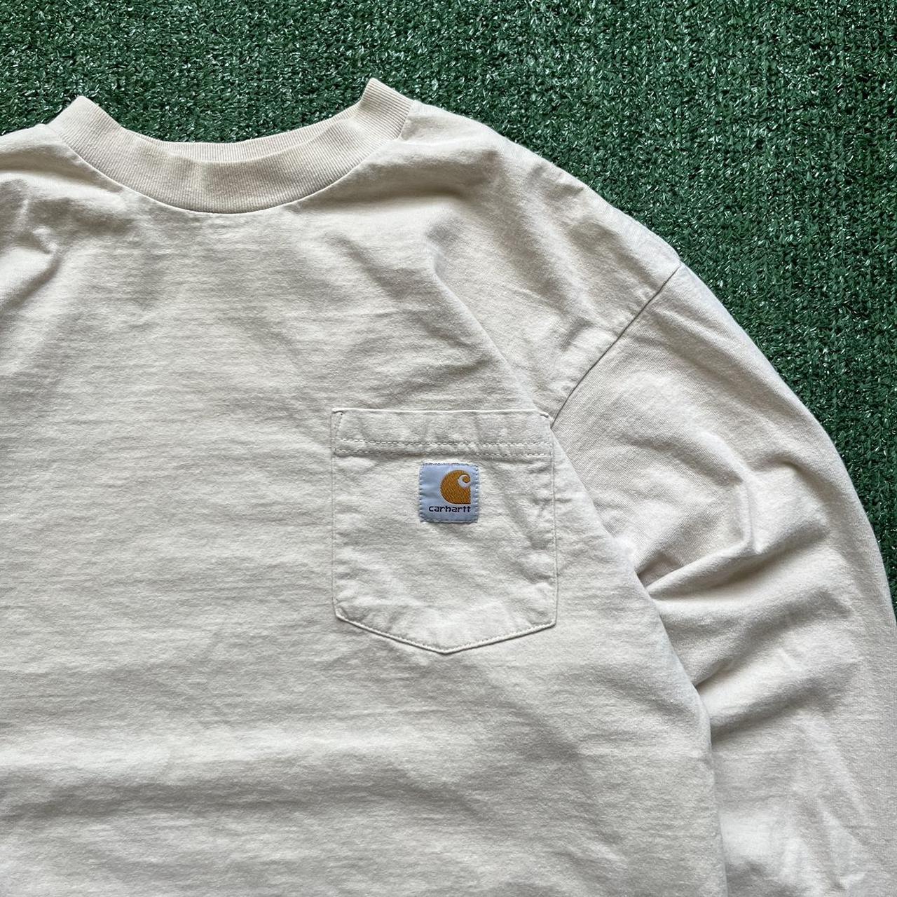 Carhartt pocket shirt cream Pit to pit: 21” Length:... - Depop