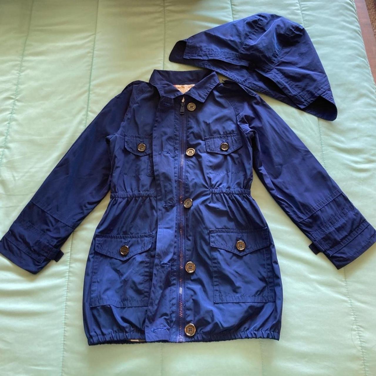 Blue AUTHENTIC BURBERRY zip-up kids raincoat