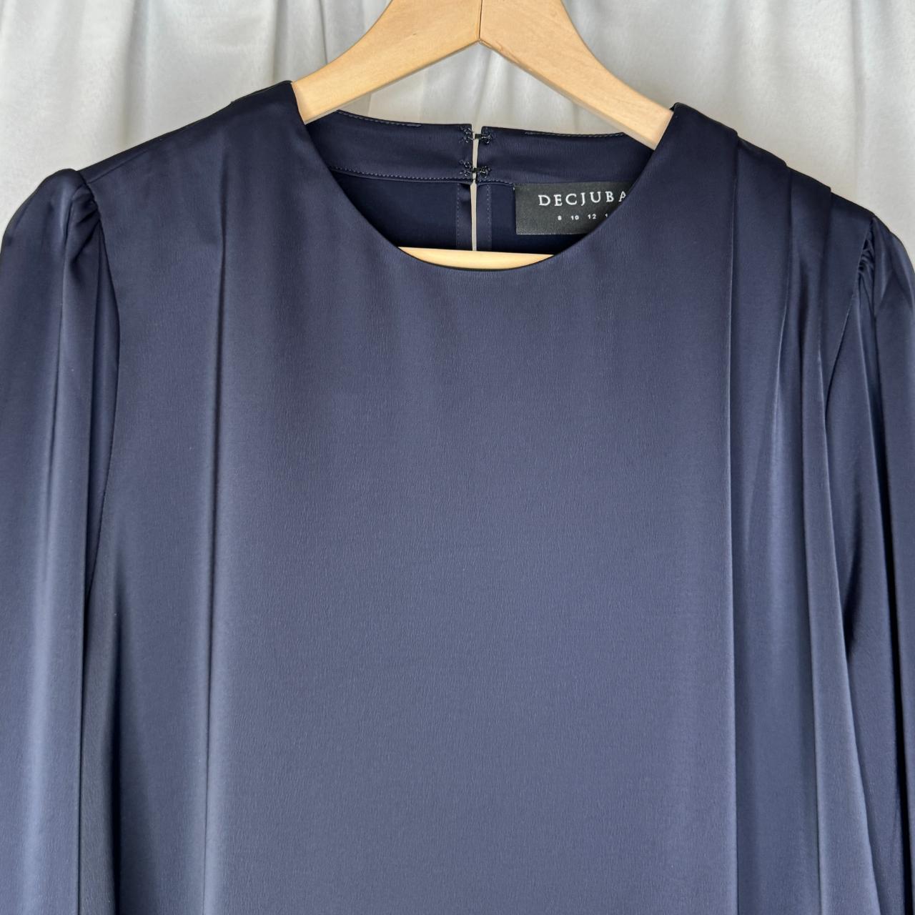 Decjuba Navy Satin Blouse Size 14 Please see care... - Depop