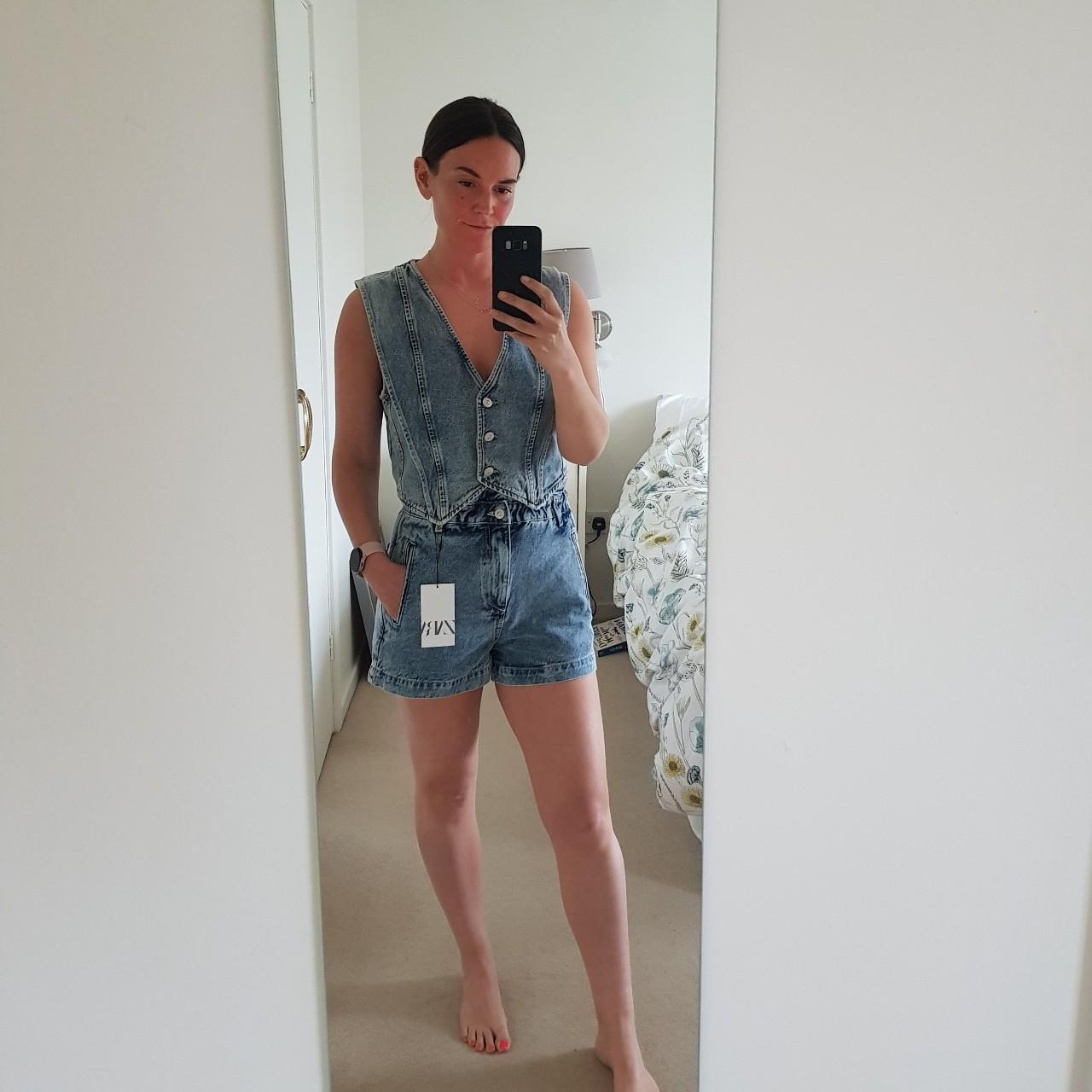 Zara denim co ord, Zara waistcoat Zara shorts,