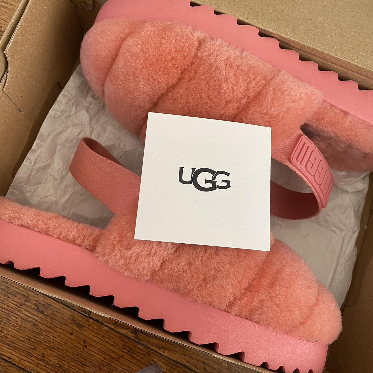 Pinkish Coral Ugg Fluffy Yeah Slides Slippers Depop