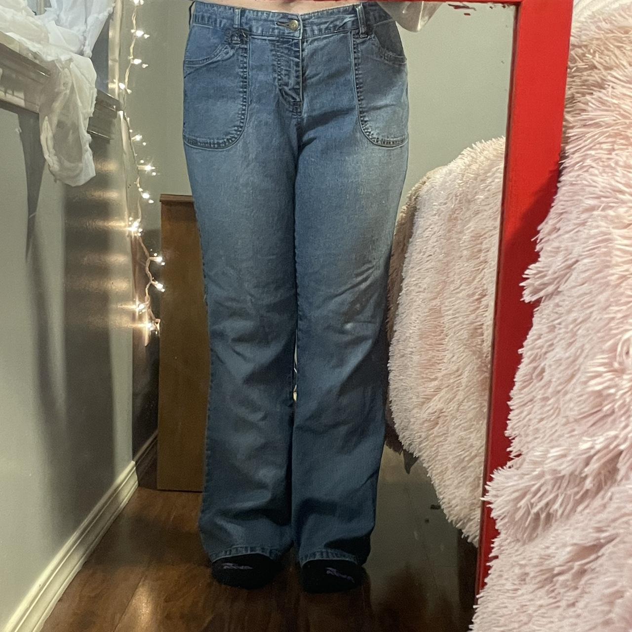 Bootcut jeans:) Thrifted! Pretty good condition 18W... - Depop