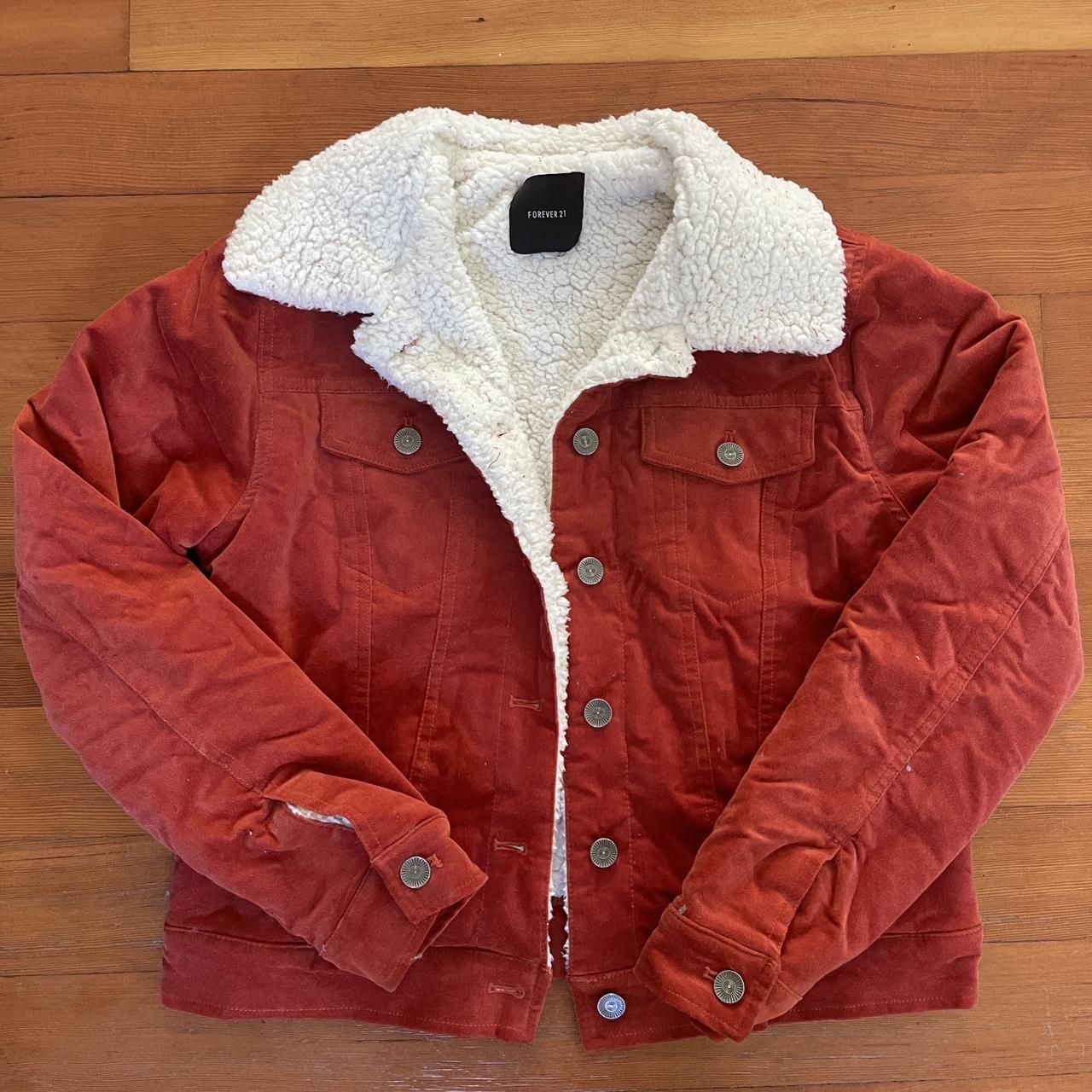 Red corduroy sherpa on sale jacket