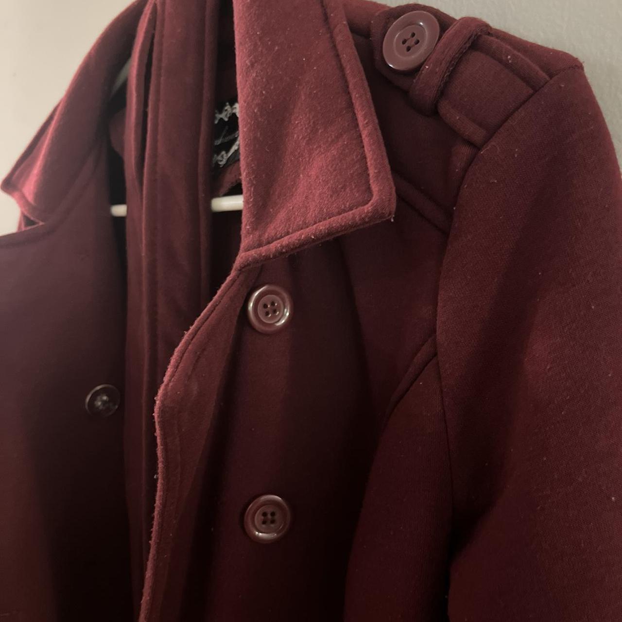 Women's Burgundy Coat | Depop