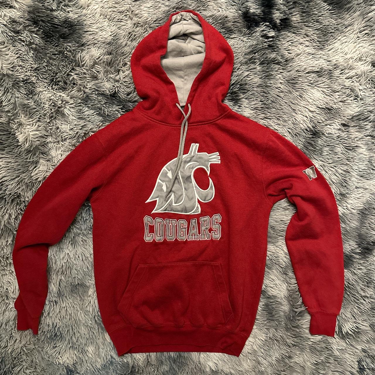 Red WSU Cougars College Pullover Hoodie Size:... - Depop