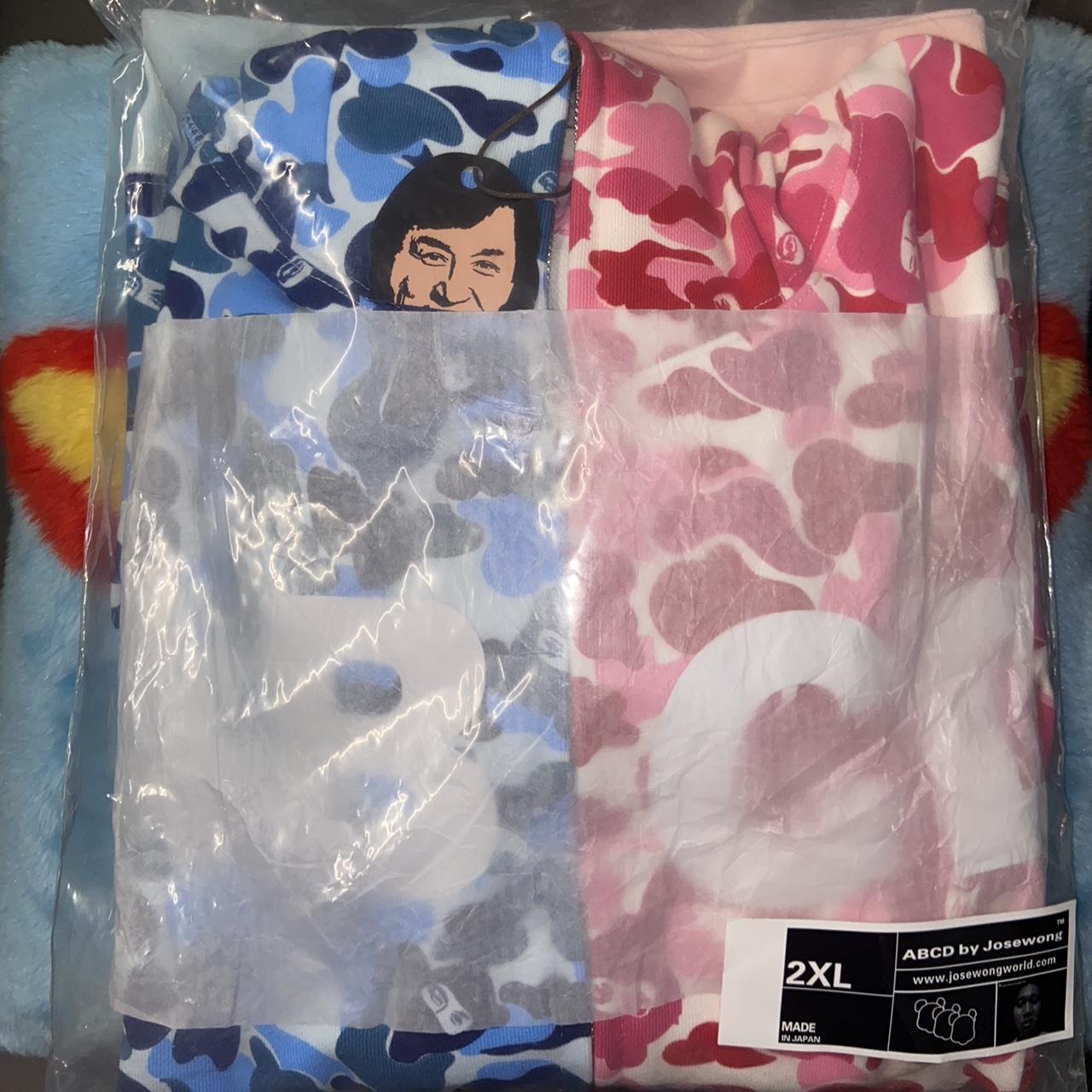 BAPE Men's Blue and Pink Hoodie | Depop