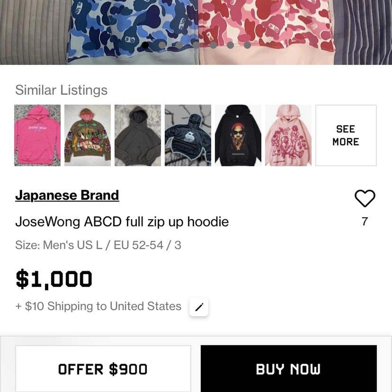 BAPE Men's Blue and Pink Hoodie | Depop