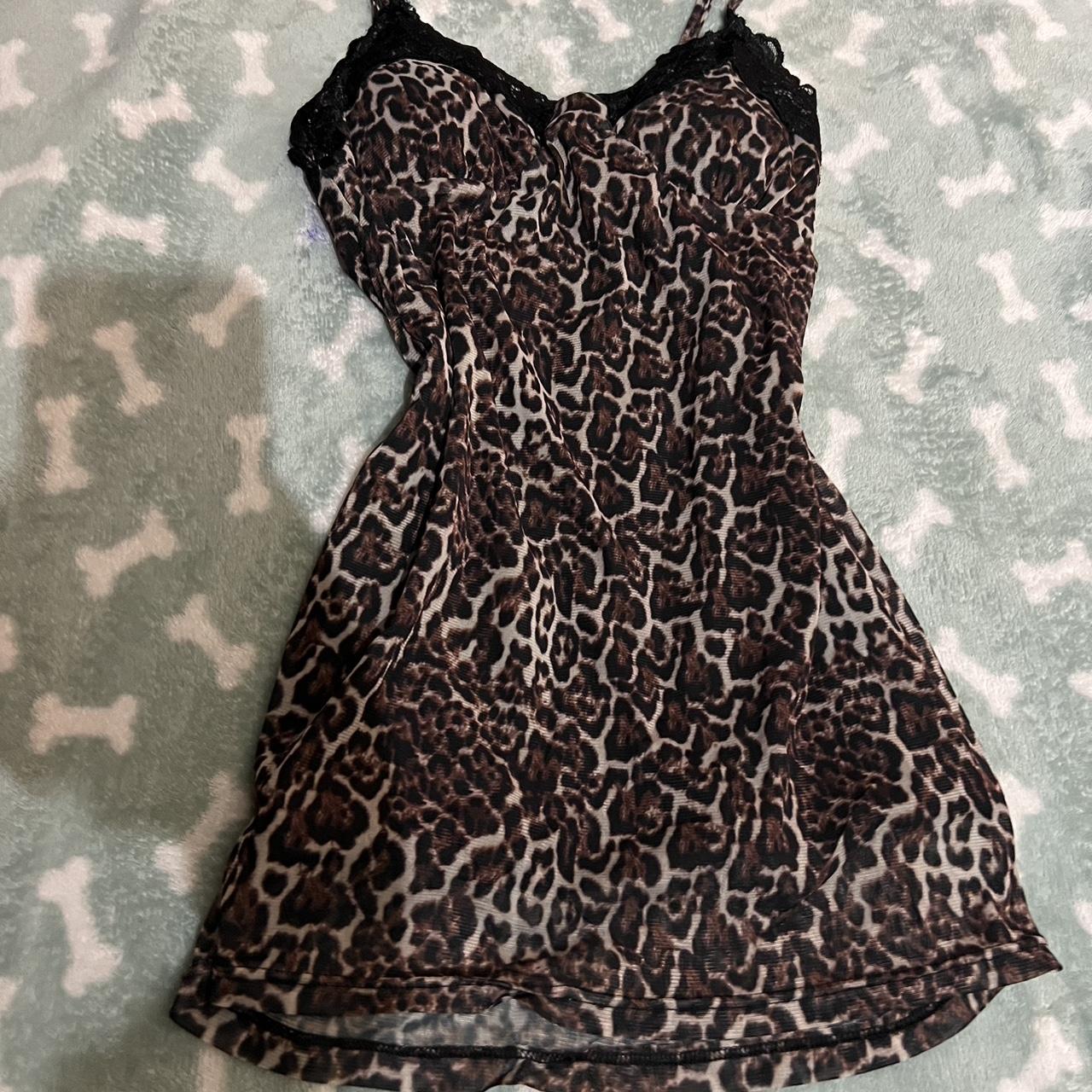 Leopard print gyaru bodice Large top ... - Depop