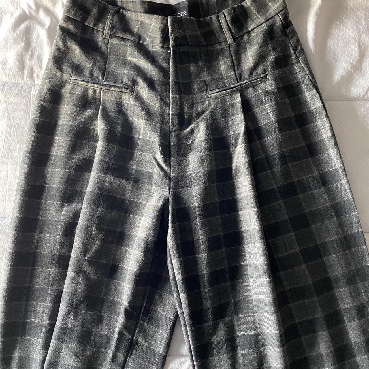 cider checkered gray and black wide legged pants... Depop