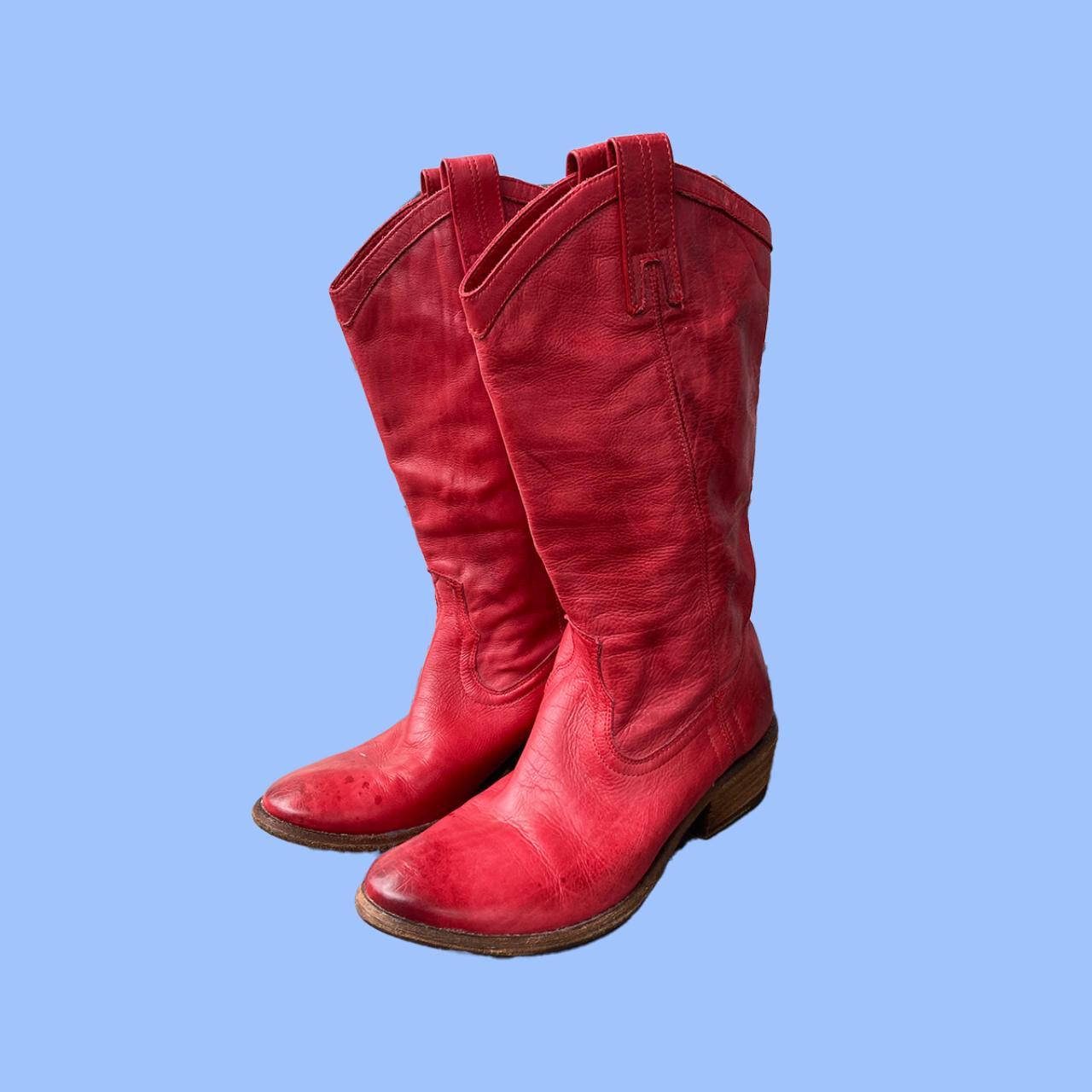 Frye Women's Red Boots | Depop