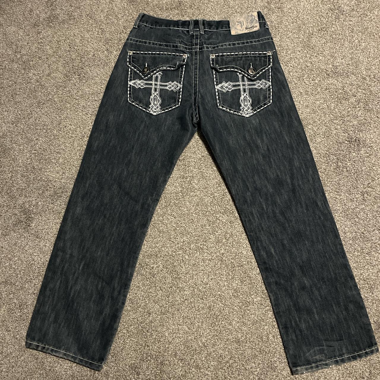 パンツ jnco affliction tapout southpole Vintage Southpole Cross Jeans love the wash on | Depop