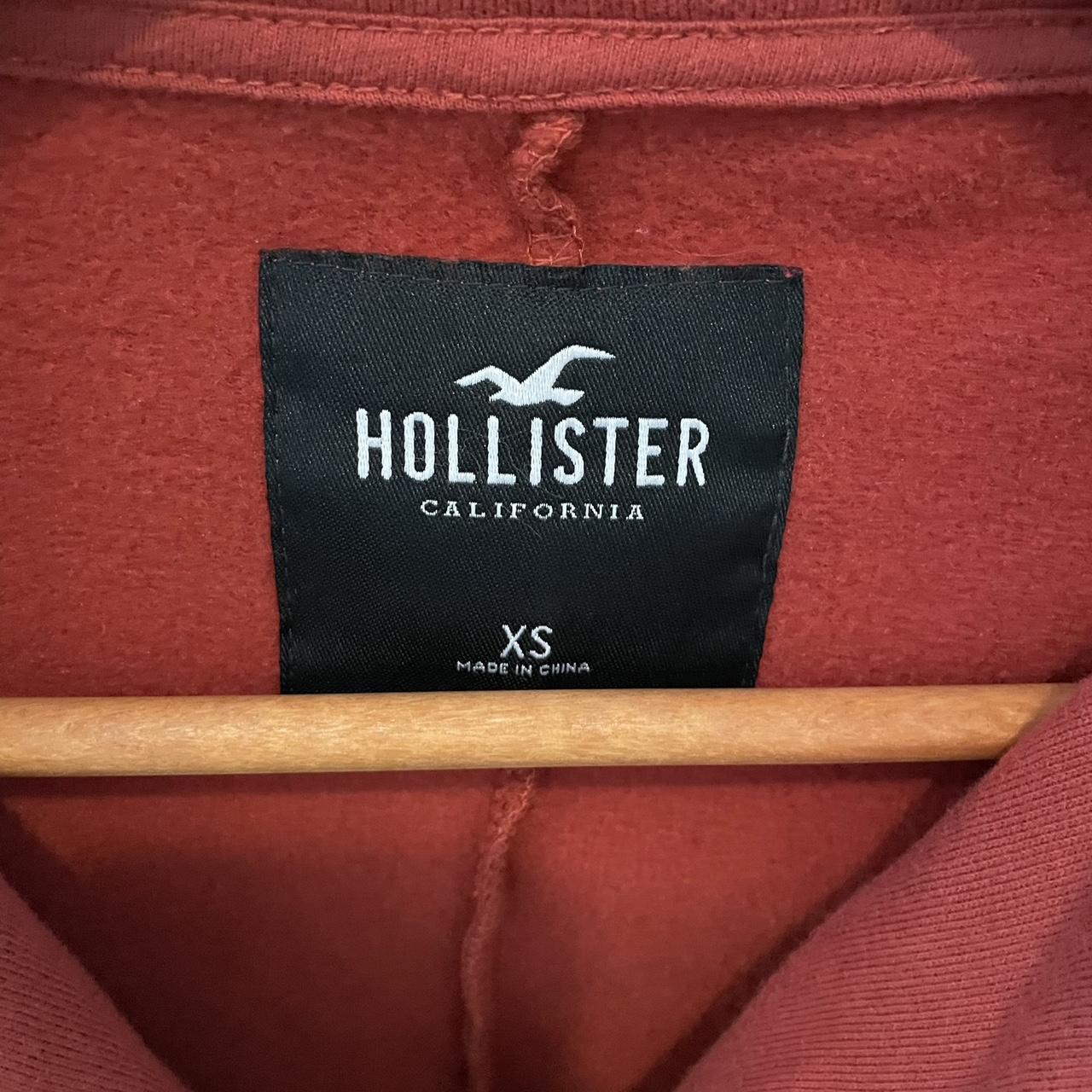 Hollister Stripe Full Zip Cropped Sweatshirt Depop