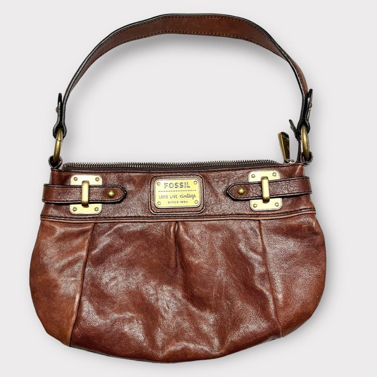 Fossil 75082 Caramel Pebbled Leather Purse Handbag LOVELY & CLEAN inside &  Out | eBay