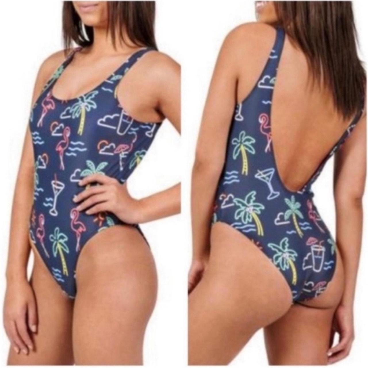 CHUBBIES The Electric Open Back One Piece Swimsuit