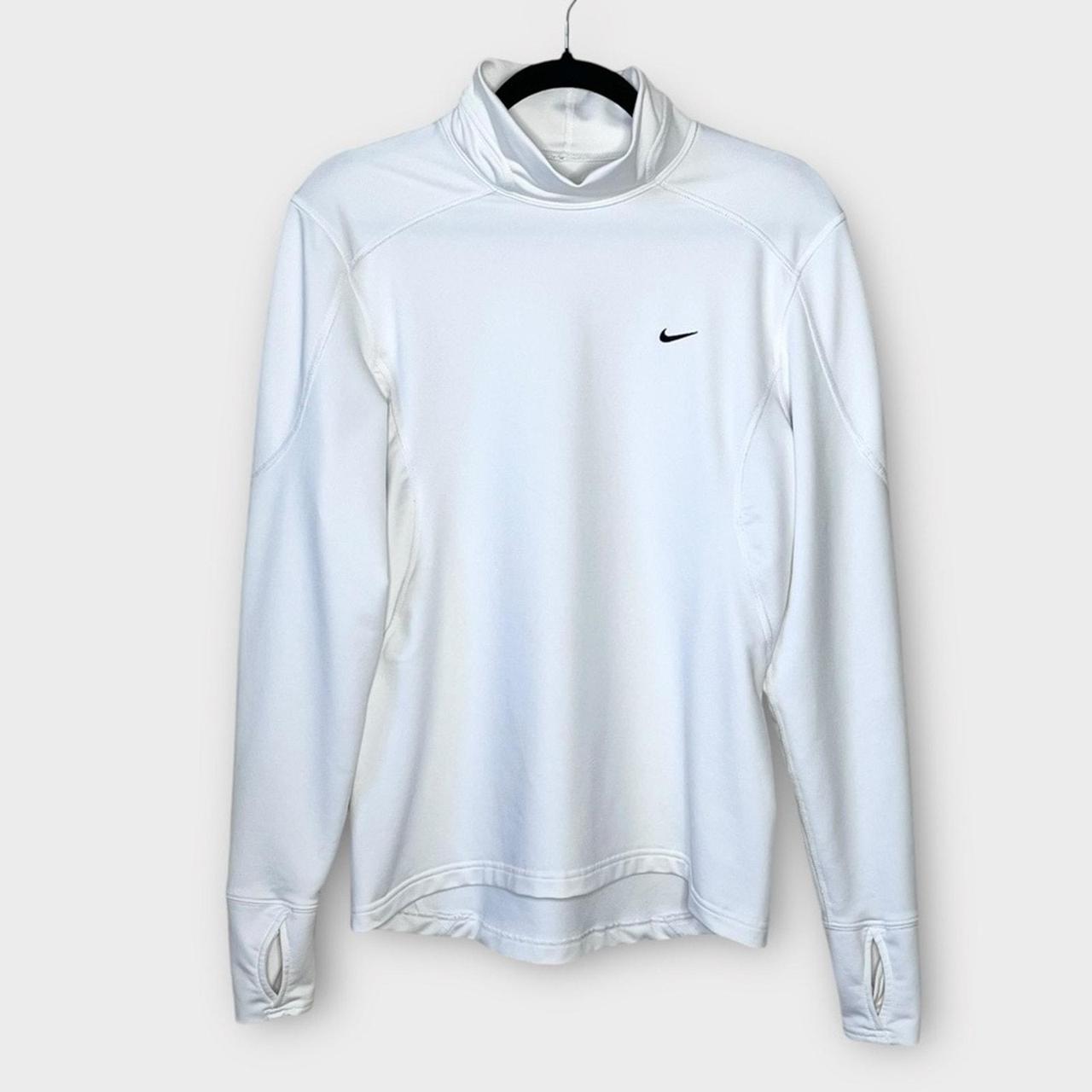 NIKE white dry fit mock neck cold weather activewear. Depop