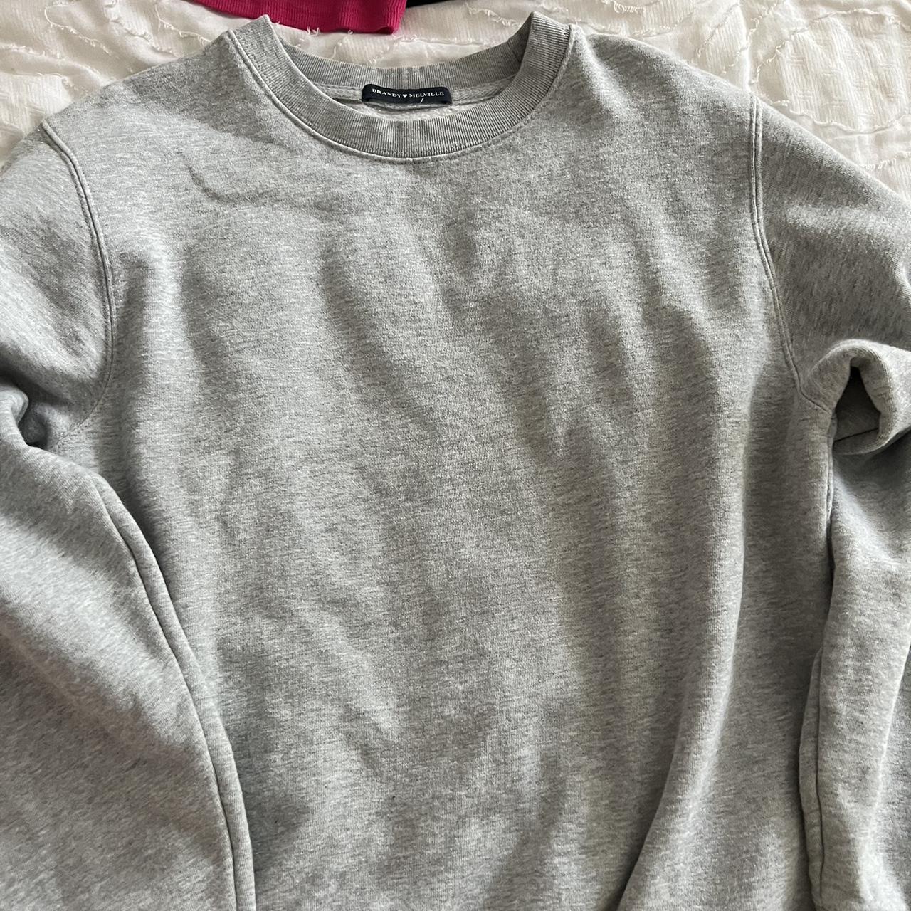 Brandy Melville plain grey crewneck One size (XS-M)... - Depop