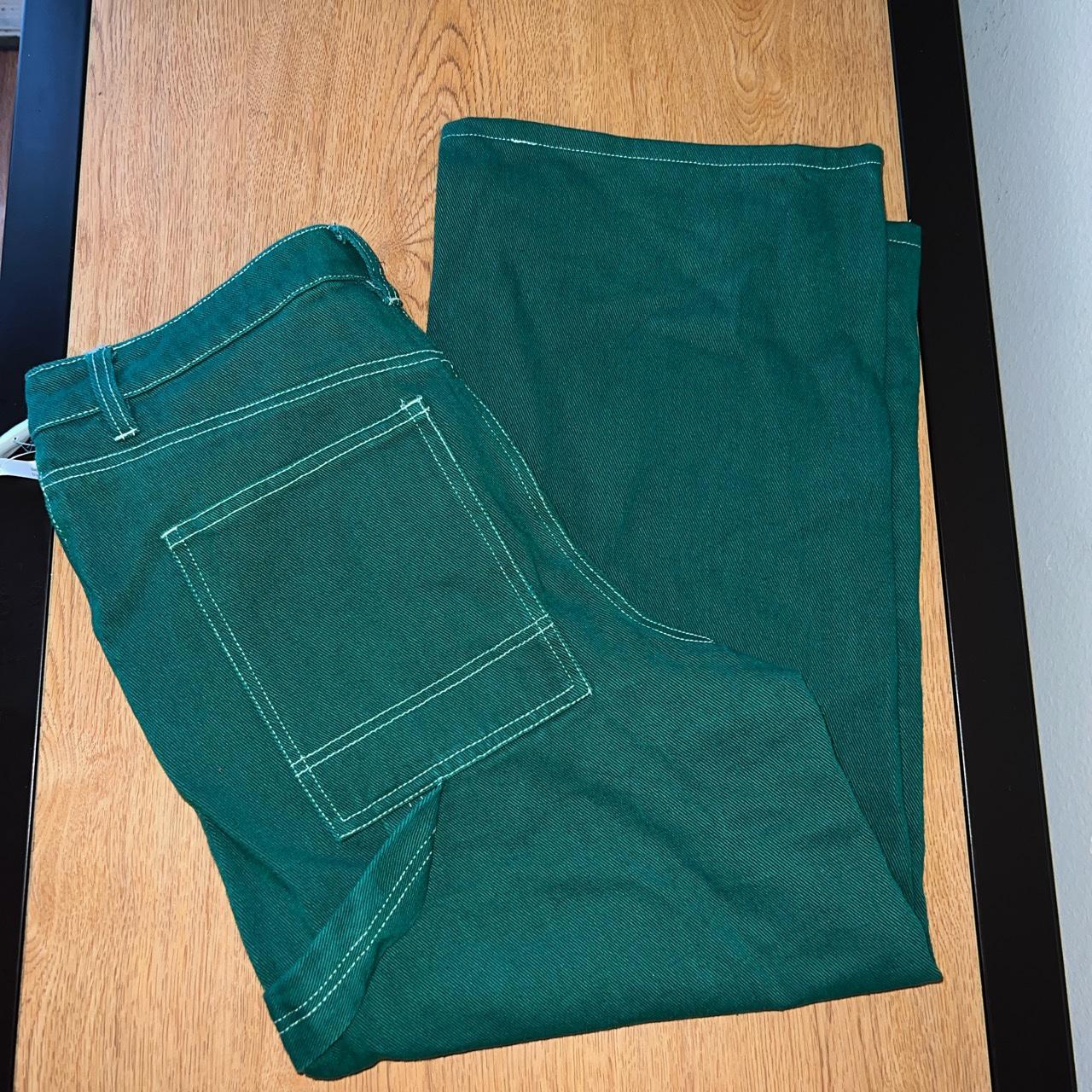 green-wide-leg-carpenter-pants-size-women-s-large-depop