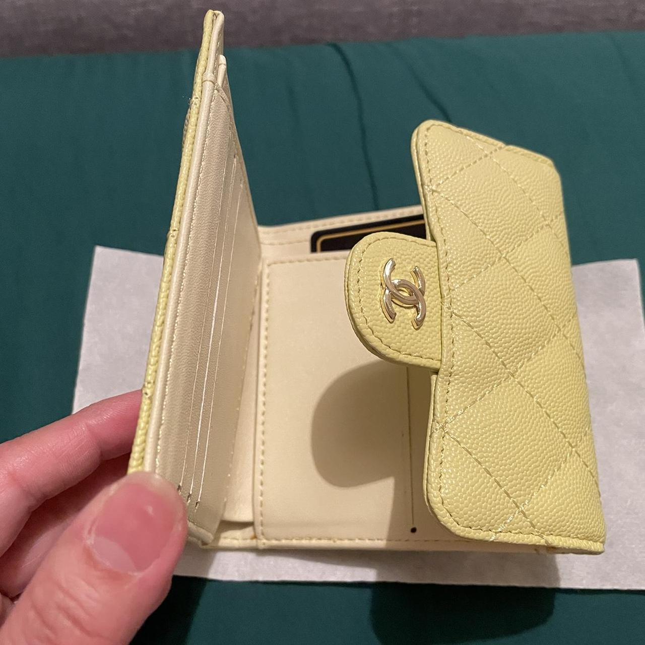 Chanel yellow short trifold wallet - Depop