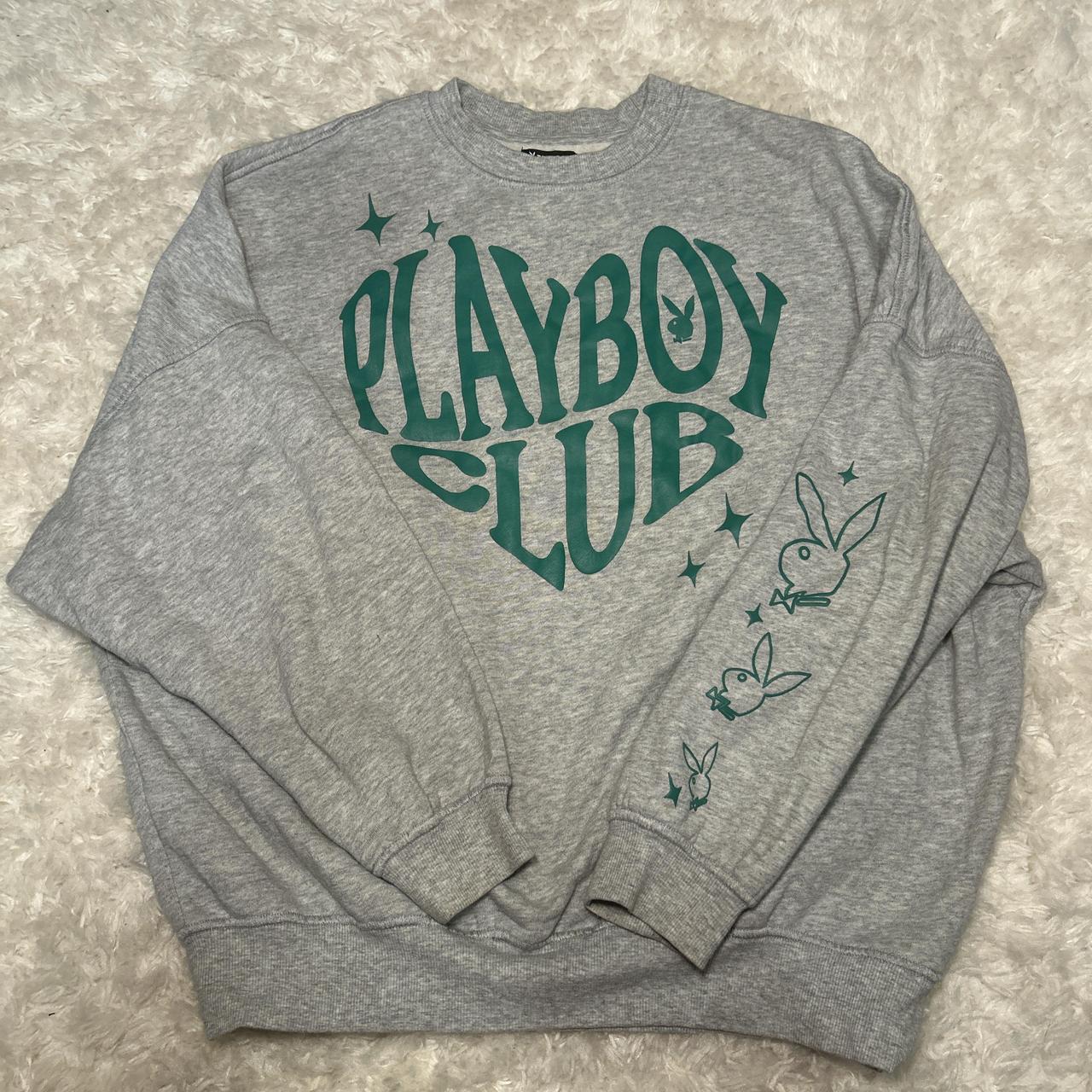 PacSun Women's Sweatshirt - Grey - S – PACSUN • CREWNECK Grey and Green Playboy …