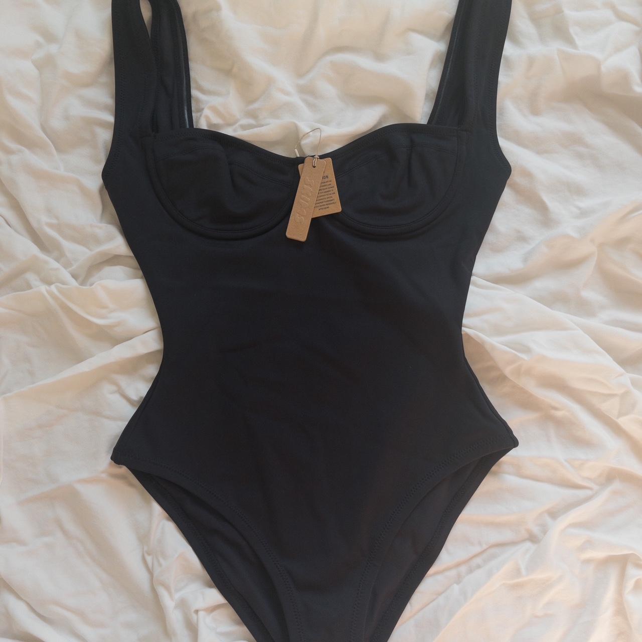 Skims Women's Black Swimsuit-one-piece | Depop