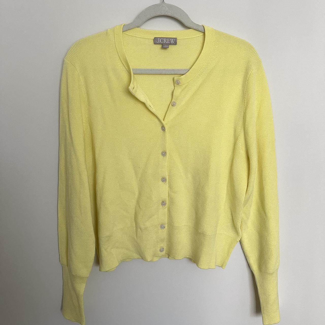 J crew yellow cardigan hotsell