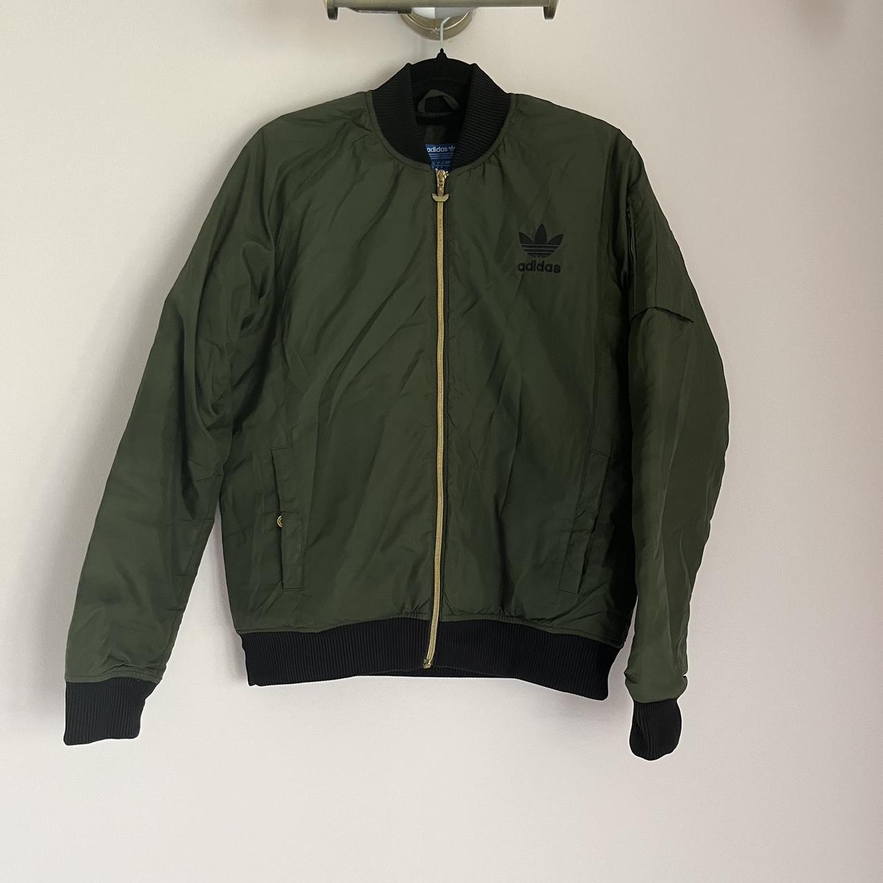 Khaki green adidas jacket womens best sale