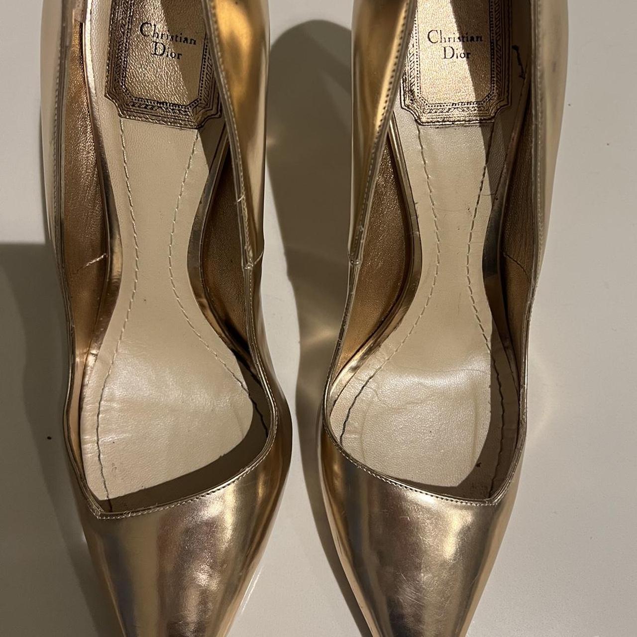 Christian Louis Vuitton gold stiletto heels They - Depop