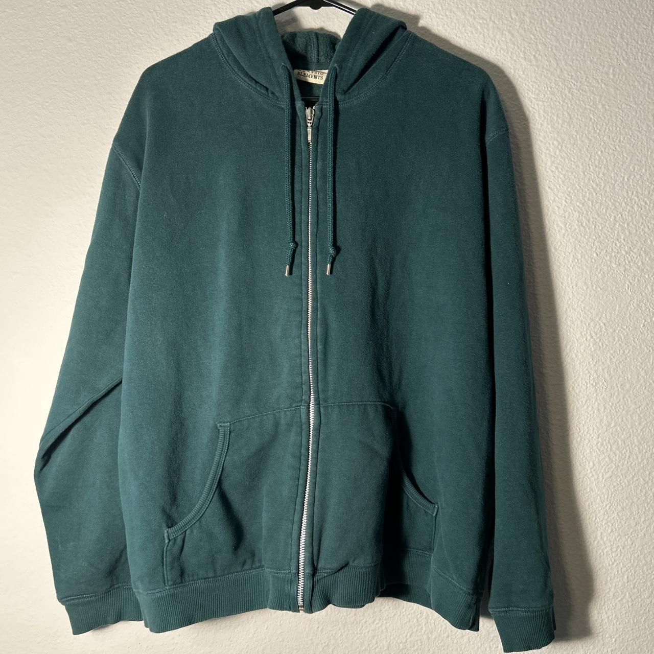 Classic Elements Olive green Zip-up Hoodie Large... - Depop