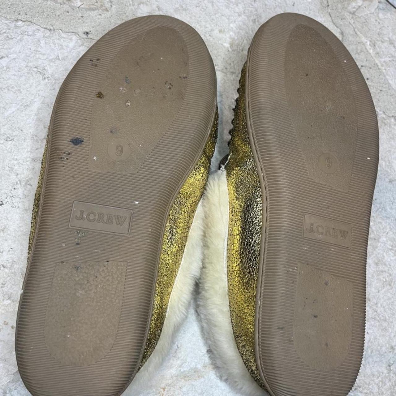 J crew gold on sale slippers