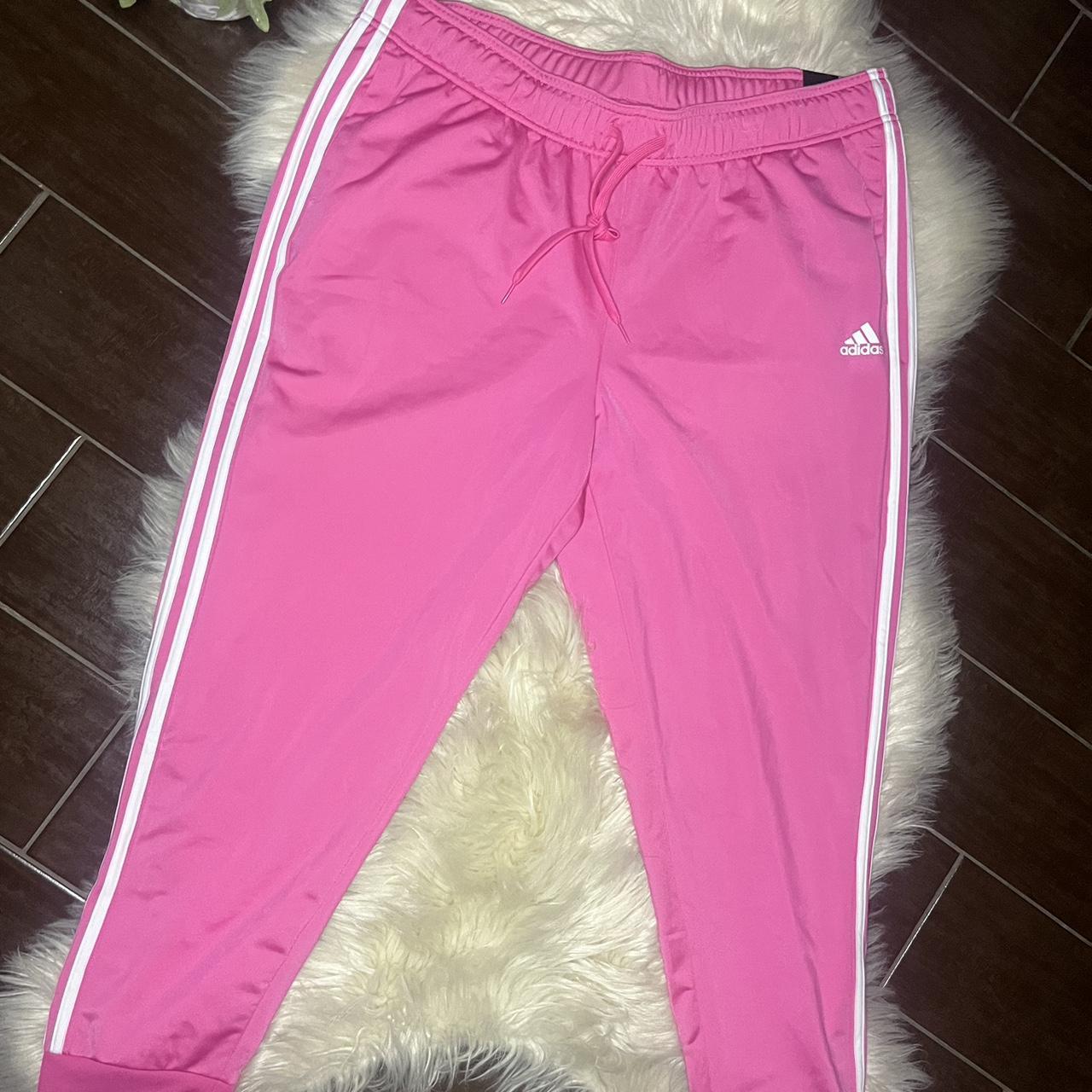 Adidas joggers outlet pink stripes