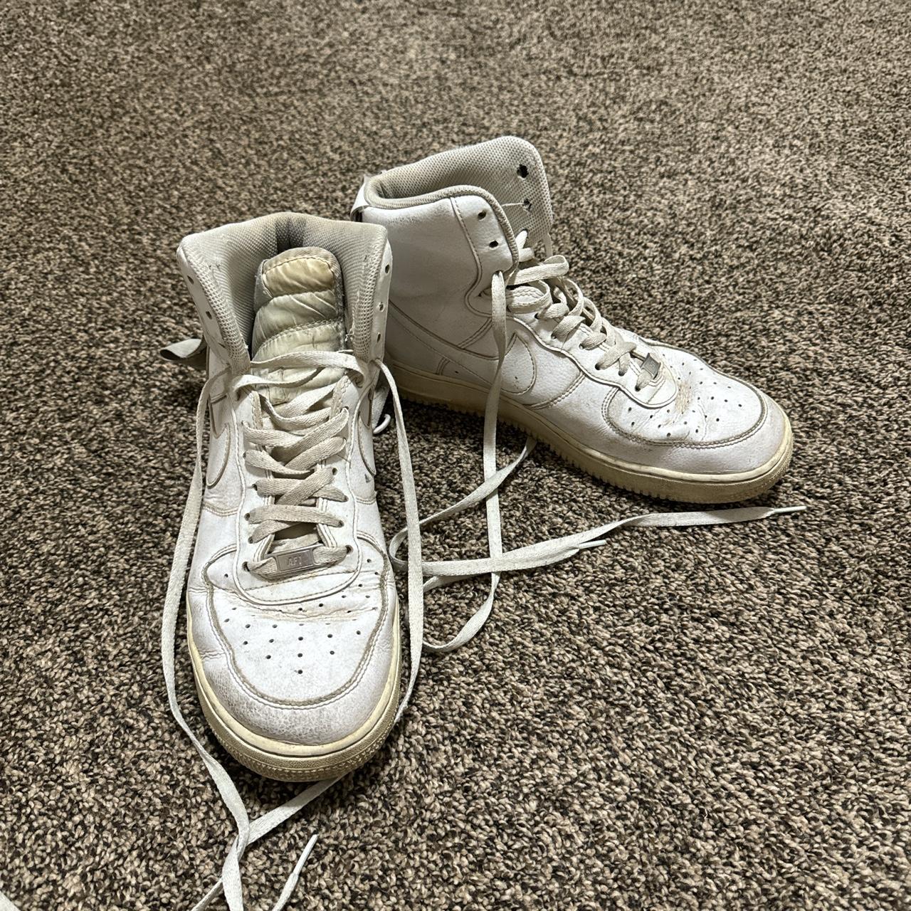 all white nike air force high tops