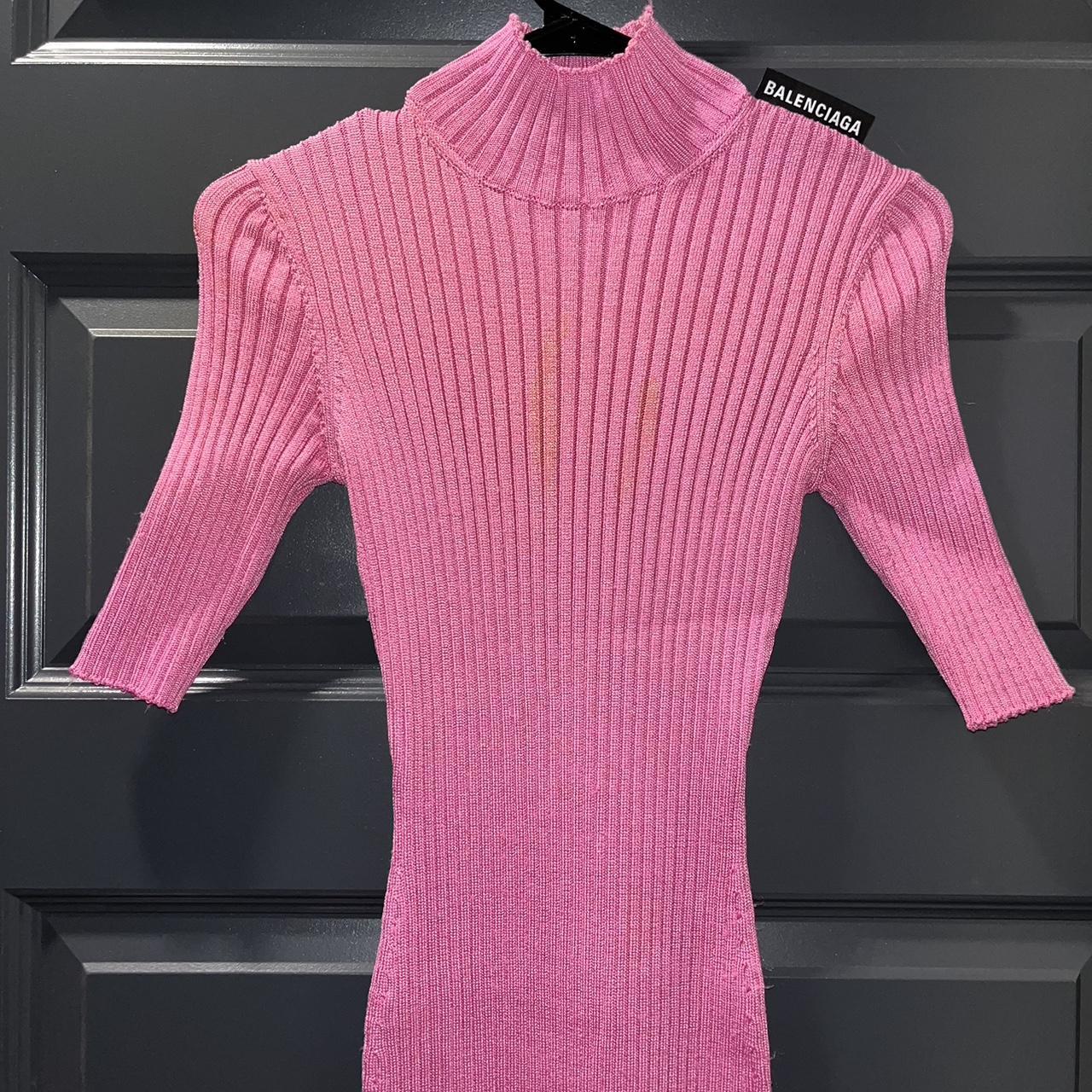 Balenciaga pink discount ribbed dress