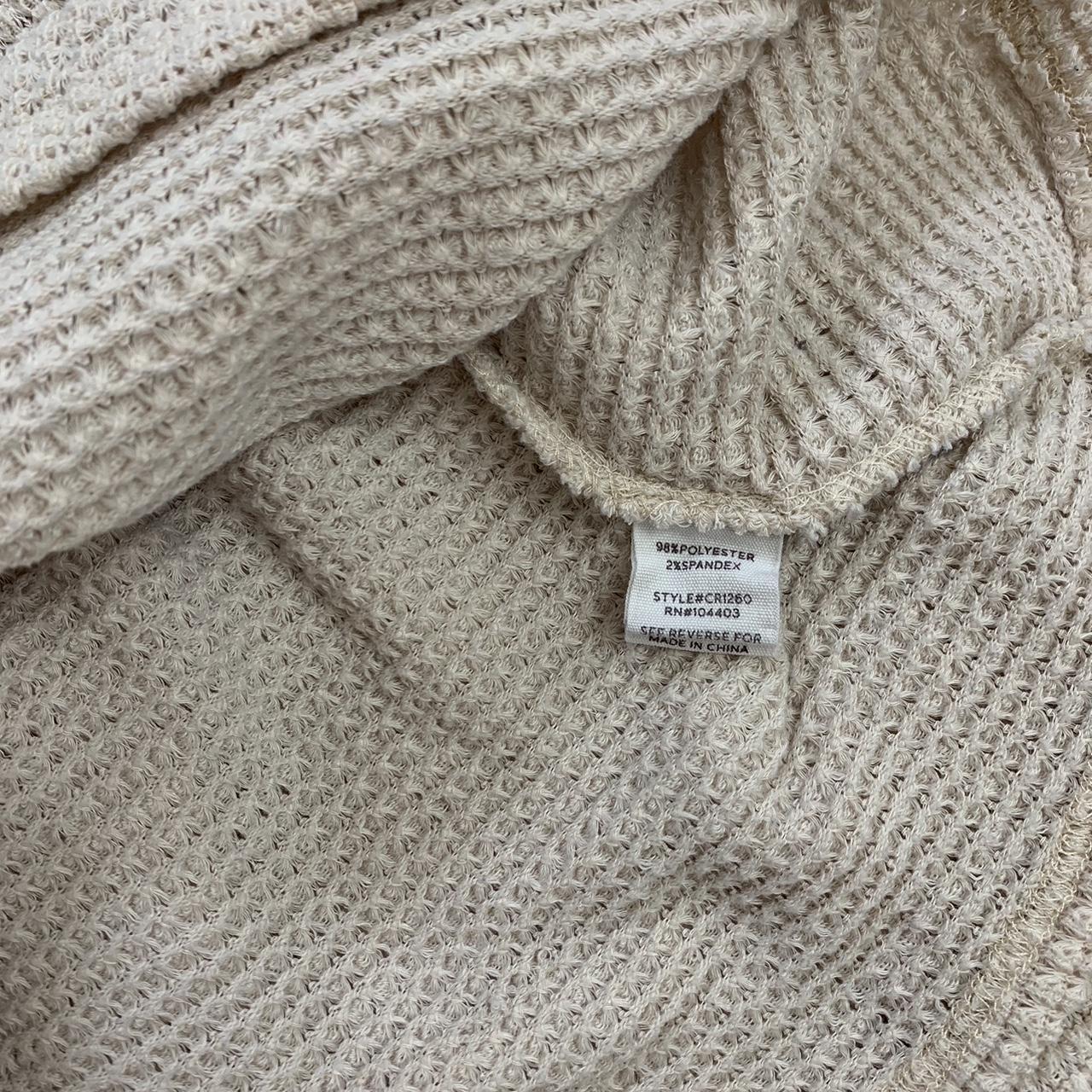 Blu Pepper Waffle Knit Ivory/Cream/Light brown Long... - Depop